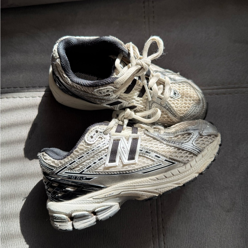 New Balance Kids' White and Black Sneakers